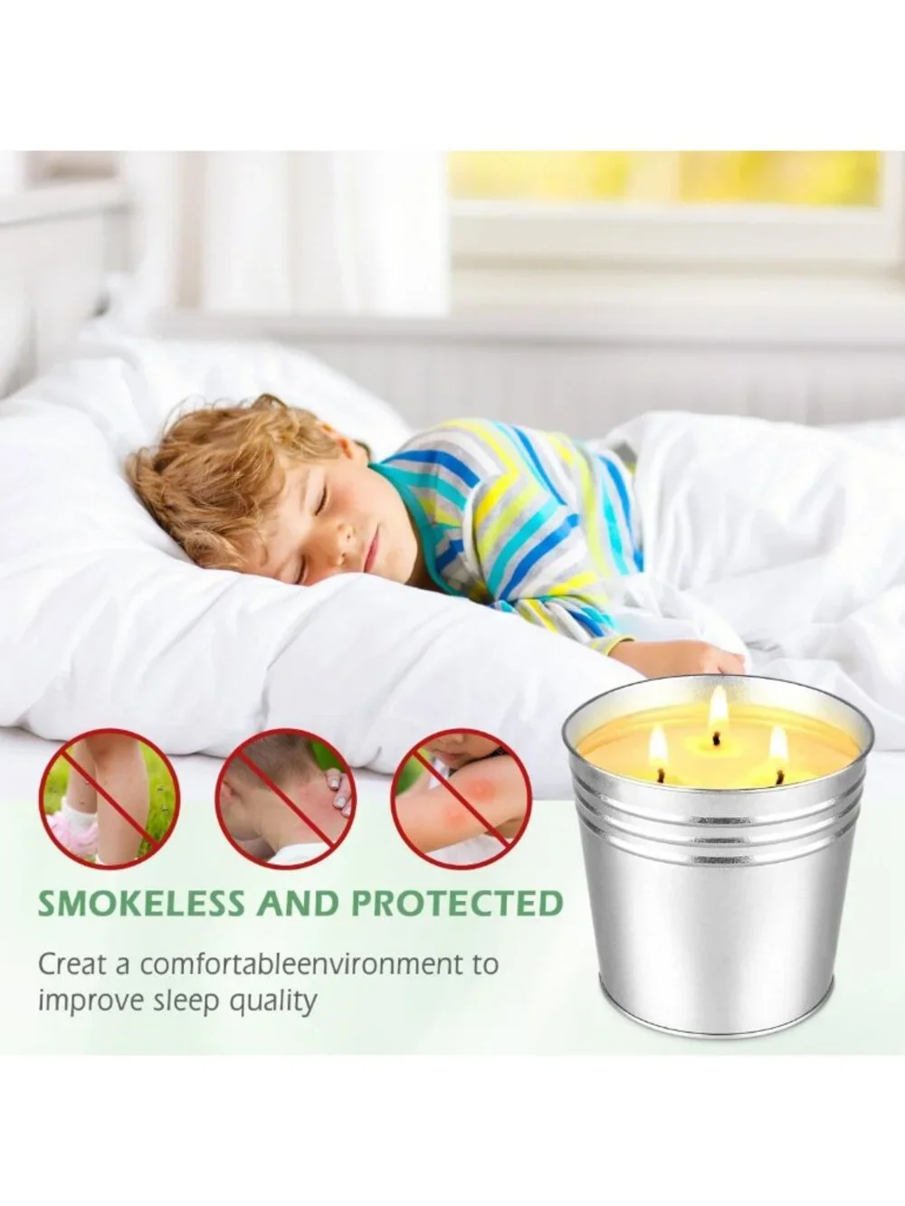 Large 30oz Citronella Candles - 3-Wick Outdoor/Indoor, Long-Lasting for Patio